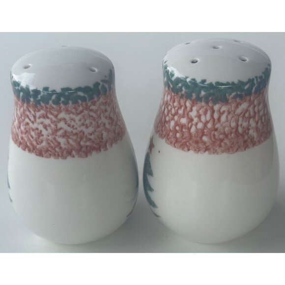 Gibson Housewares Christmas Tree Salt & Pepper Shakers Ceramic 3.5" Tall - Picture 2 of 10